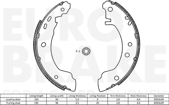 Eurobrake 58492722531 - Komplet kočnica, bubanj kočnice www.molydon.hr