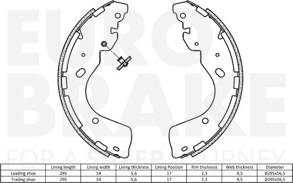 Eurobrake 58492722861 - Komplet kočnica, bubanj kočnice www.molydon.hr