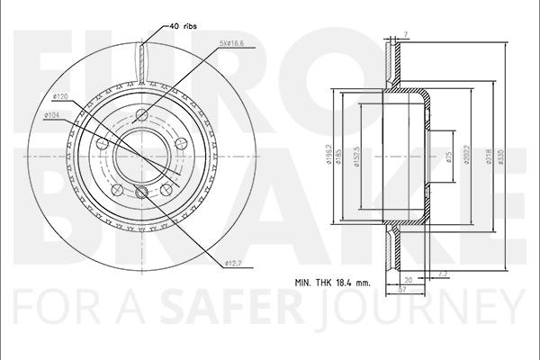 Eurobrake 58153415114 - Kočioni disk www.molydon.hr