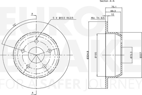 Eurobrake 5815319304 - Kočioni disk www.molydon.hr