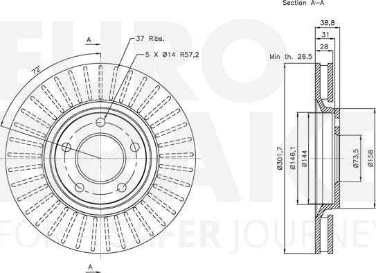 Eurobrake 5815319312 - Kočioni disk www.molydon.hr