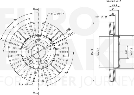 Eurobrake 5815314549 - Kočioni disk www.molydon.hr