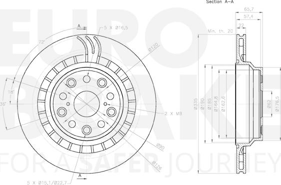 Eurobrake 58153145148 - Kočioni disk www.molydon.hr