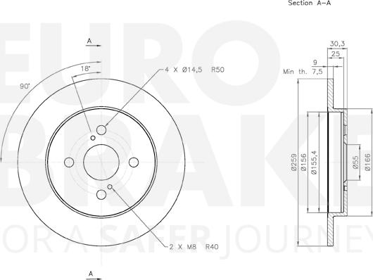 Eurobrake 58153145109 - Kočioni disk www.molydon.hr