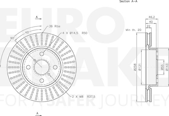 Eurobrake 58153145115 - Kočioni disk www.molydon.hr