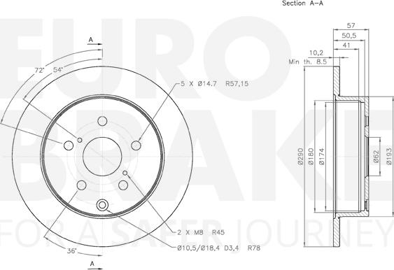 Eurobrake 58153145112 - Kočioni disk www.molydon.hr