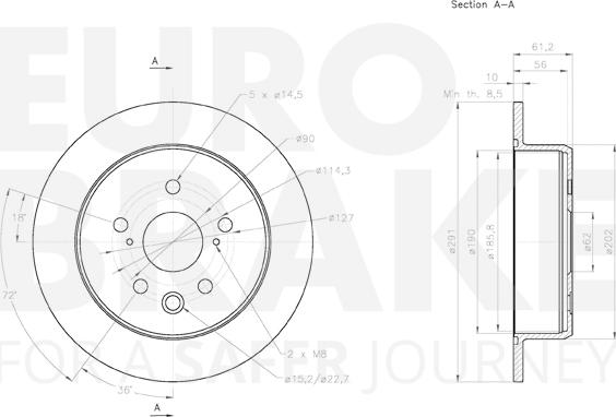 Eurobrake 58153145135 - Kočioni disk www.molydon.hr