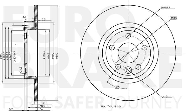 Eurobrake 5815314054 - Kočioni disk www.molydon.hr