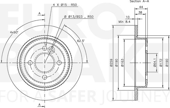 Eurobrake 5815314017 - Kočioni disk www.molydon.hr