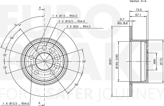 Eurobrake 5815314807 - Kočioni disk www.molydon.hr