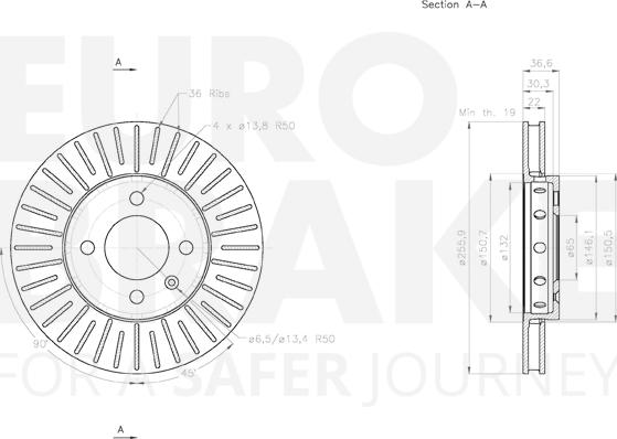 Eurobrake 58153147157 - Kočioni disk www.molydon.hr