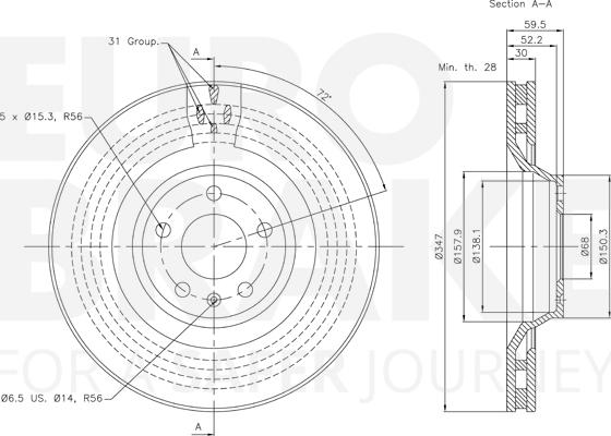 Eurobrake 58153447108 - Kočioni disk www.molydon.hr