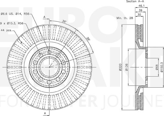 Eurobrake 58153447107 - Kočioni disk www.molydon.hr