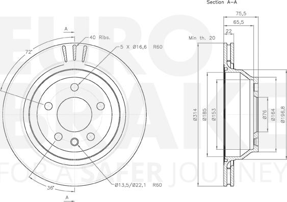 Eurobrake 58153147114 - Kočioni disk www.molydon.hr