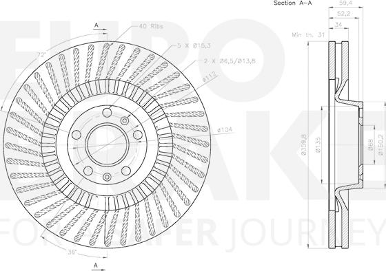 Eurobrake 58153147125 - Kočioni disk www.molydon.hr