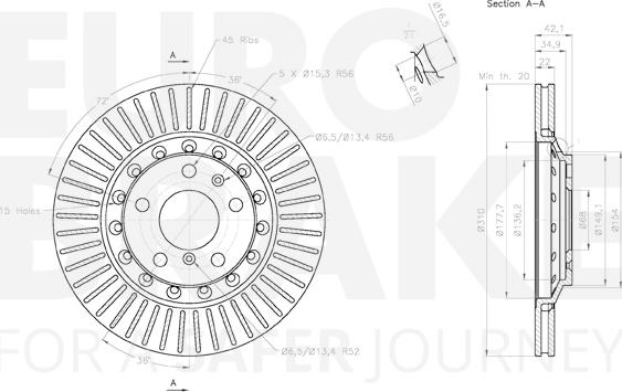 Eurobrake 58153147126 - Kočioni disk www.molydon.hr