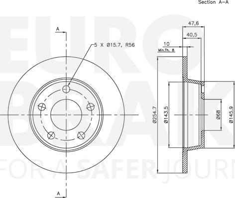 Eurobrake 5815314784 - Kočioni disk www.molydon.hr