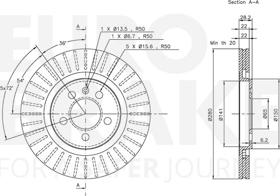 Eurobrake 5815314735 - Kočioni disk www.molydon.hr