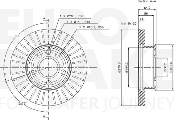 Eurobrake 5815314733 - Kočioni disk www.molydon.hr