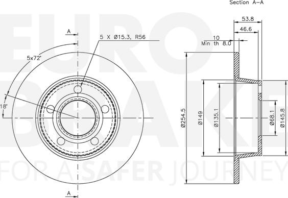 Eurobrake 5815314770 - Kočioni disk www.molydon.hr