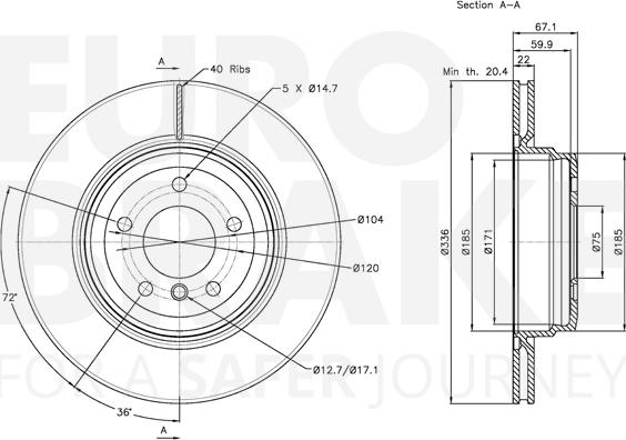 Eurobrake 5815311569 - Kočioni disk www.molydon.hr