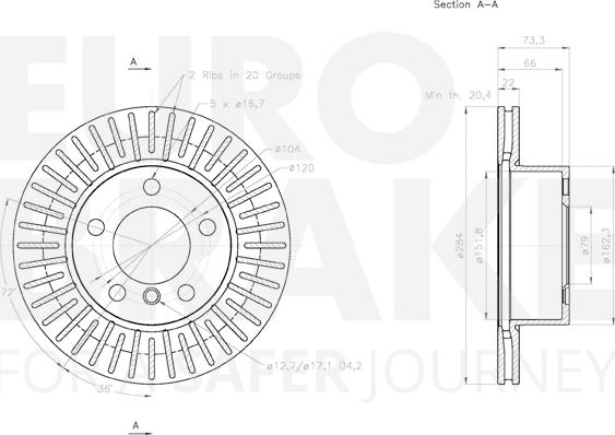 Eurobrake 58153115100 - Kočioni disk www.molydon.hr