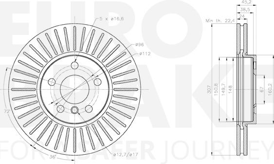 Eurobrake 58153115118 - Kočioni disk www.molydon.hr