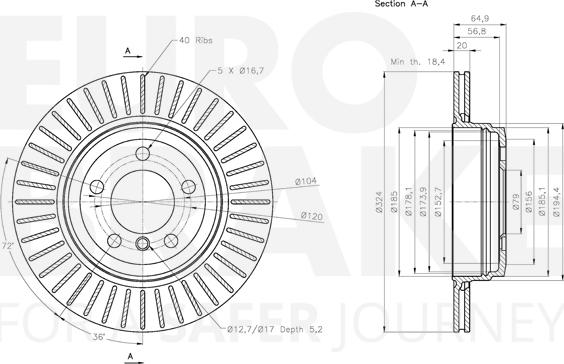 Eurobrake 5815311578 - Kočioni disk www.molydon.hr