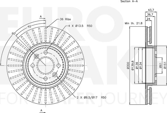 Eurobrake 5815313947 - Kočioni disk www.molydon.hr