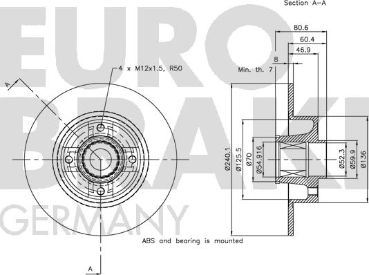 Eurobrake 5815313964 - Kočioni disk www.molydon.hr