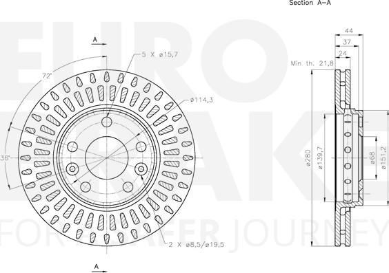 Eurobrake 5815313970 - Kočioni disk www.molydon.hr