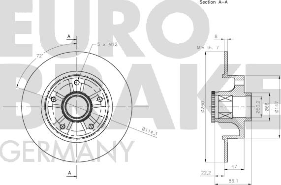 Eurobrake 5815313973 - Kočioni disk www.molydon.hr