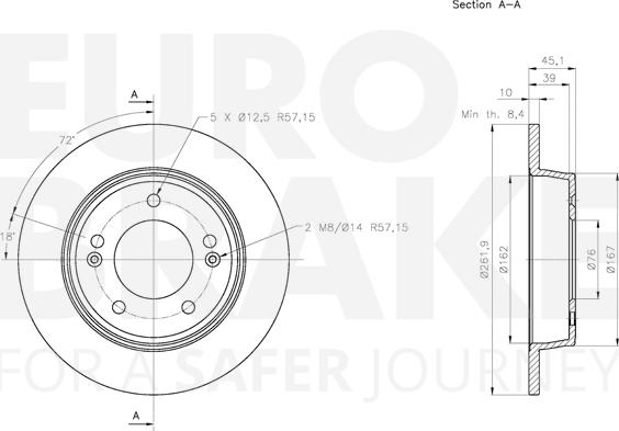 Eurobrake 5815313446 - Kočioni disk www.molydon.hr