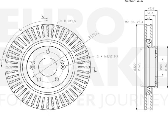 Eurobrake 5815313443 - Kočioni disk www.molydon.hr