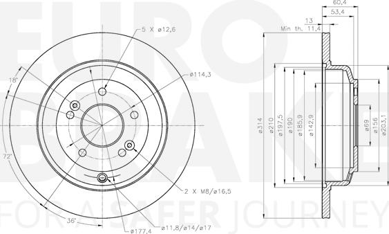 Eurobrake 5815313453 - Kočioni disk www.molydon.hr