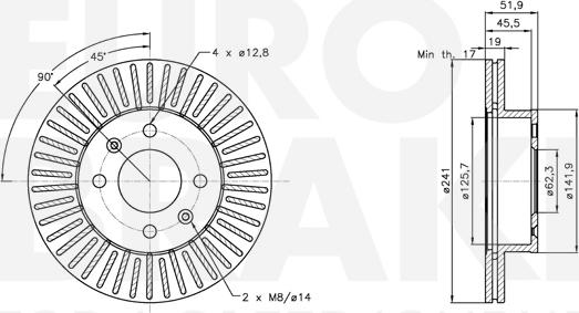 Eurobrake 5815313409 - Kočioni disk www.molydon.hr