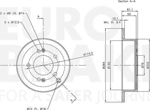 Eurobrake 5815313414 - Kočioni disk www.molydon.hr