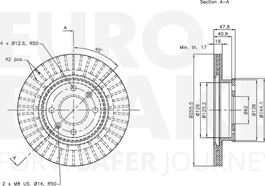 Eurobrake 5815313418 - Kočioni disk www.molydon.hr