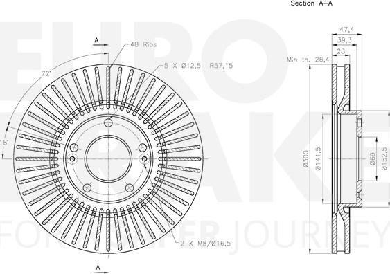 Eurobrake 5815313433 - Kočioni disk www.molydon.hr