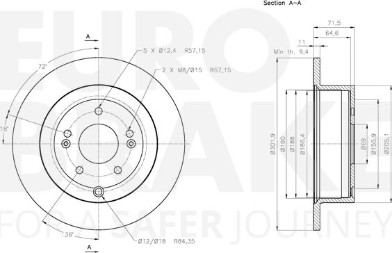 Eurobrake 5815313432 - Kočioni disk www.molydon.hr