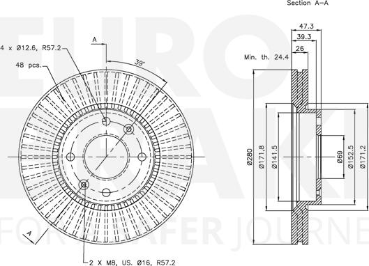 Eurobrake 5815313420 - Kočioni disk www.molydon.hr