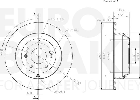 Eurobrake 5815313534 - Kočioni disk www.molydon.hr