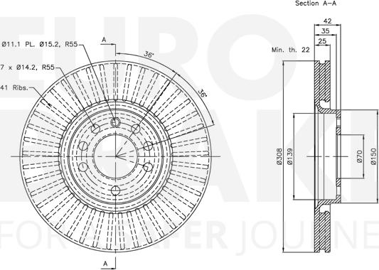 Eurobrake 5815313654 - Kočioni disk www.molydon.hr