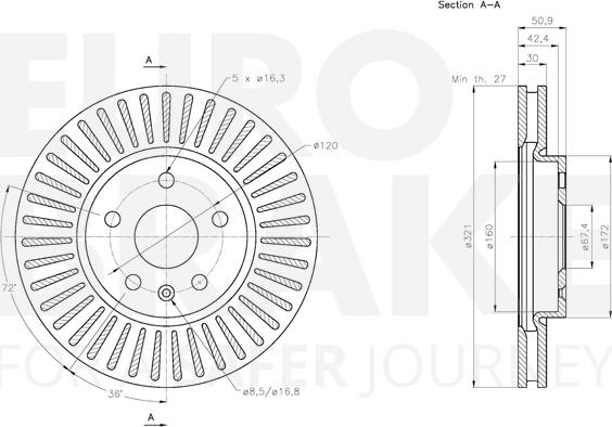 Eurobrake 5815313669 - Kočioni disk www.molydon.hr