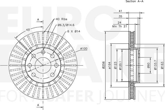 Eurobrake 5815313613 - Kočioni disk www.molydon.hr