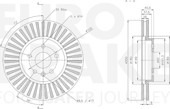 Eurobrake 5815313684 - Kočioni disk www.molydon.hr