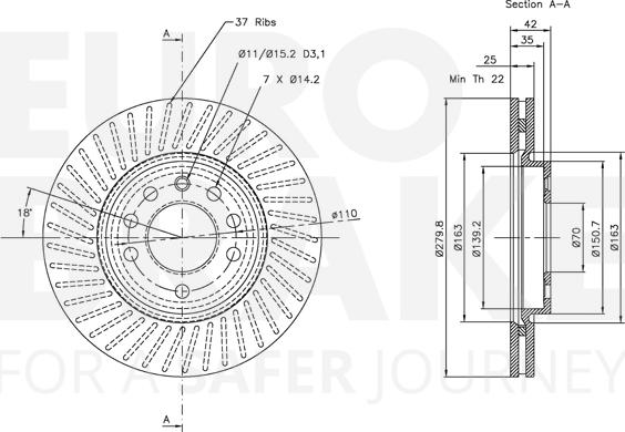 Eurobrake 5815313630 - Kočioni disk www.molydon.hr