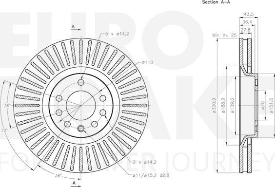 Eurobrake 5815313673 - Kočioni disk www.molydon.hr