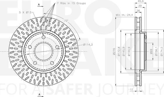 Eurobrake 5815313057 - Kočioni disk www.molydon.hr