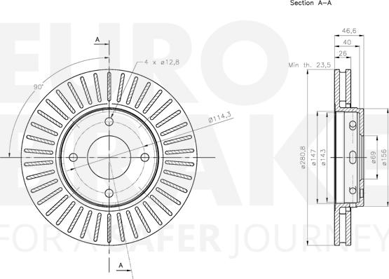 Eurobrake 5815313086 - Kočioni disk www.molydon.hr